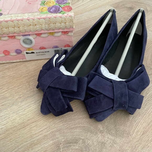 Jeffrey Campbell Shoes - Jeffrey Campbell Ruston Bow Ballet Flat - Navy